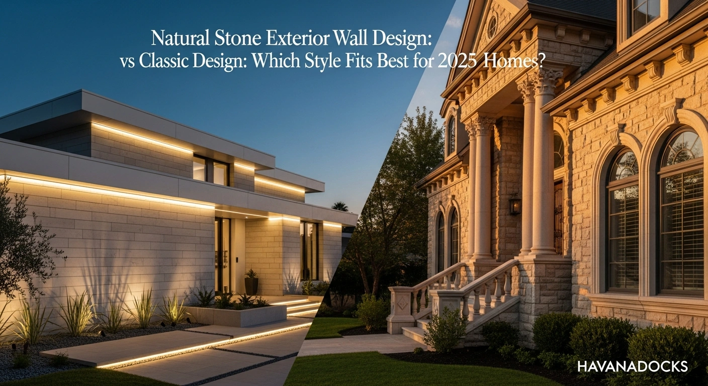 Natural Stone Exterior Wall Design vs Classic Home Design