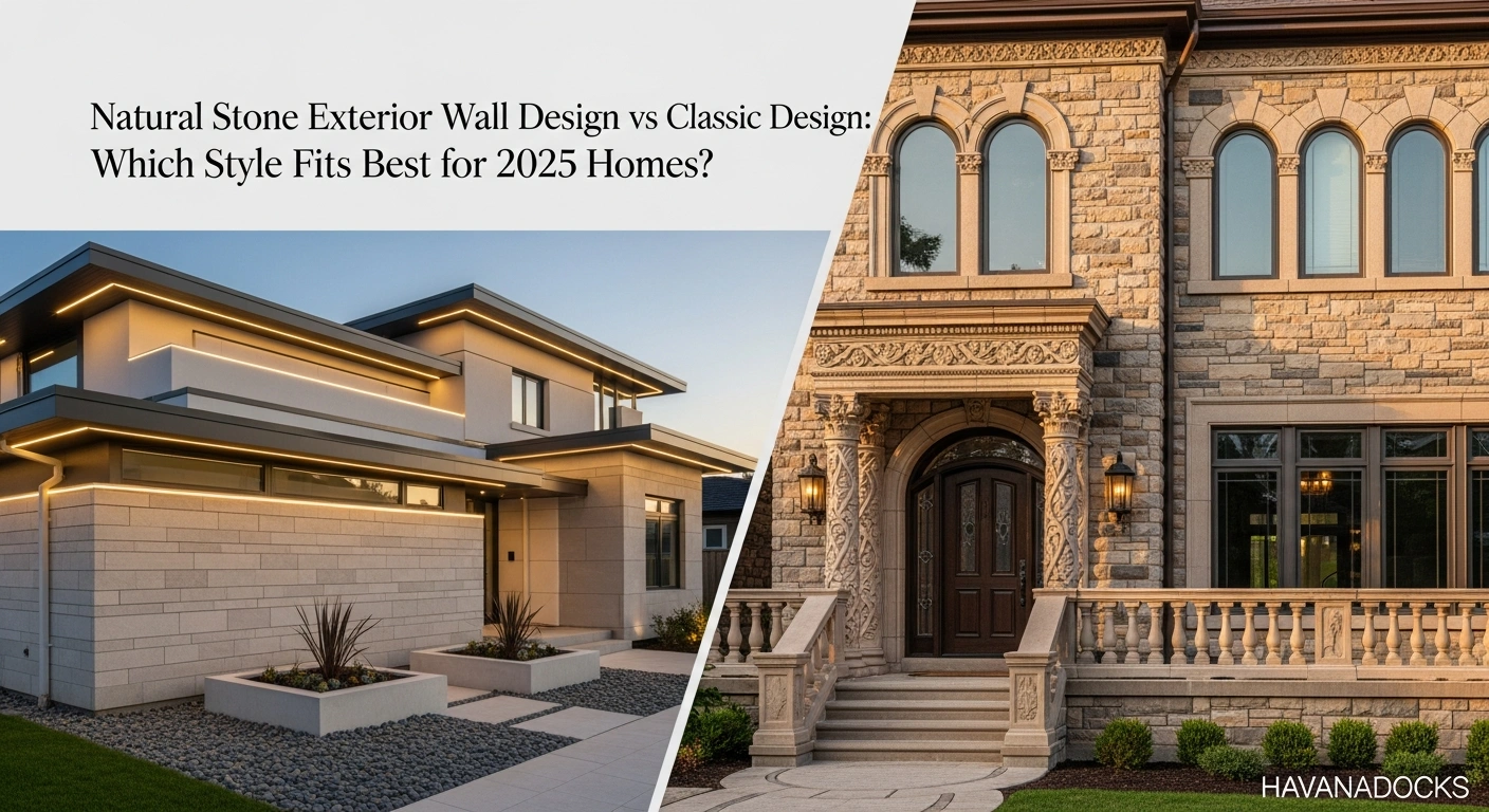 Natural Stone Exterior Wall Design vs Classic Home Design